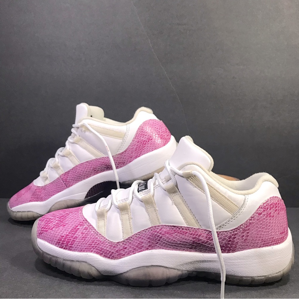 Air Jordan 11 Low Pink Snakeskin Sneakers // Shoe Size 8 Women’s or Youth 6.5